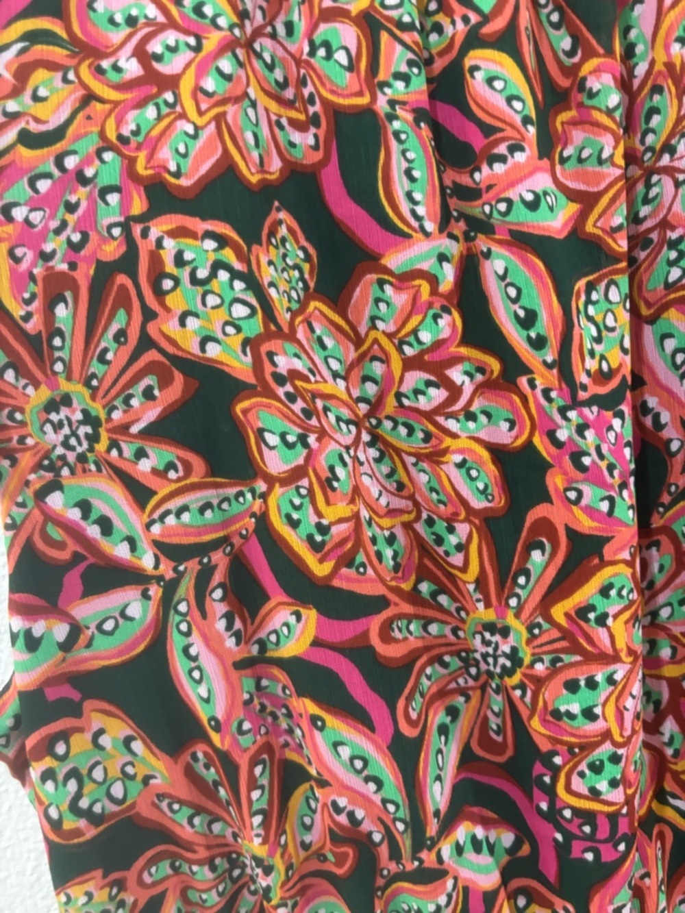 J. Crew Paisley Midi Dress ruffle tired summer boho size 2 Green red pink fun - Picture 7 of 14
